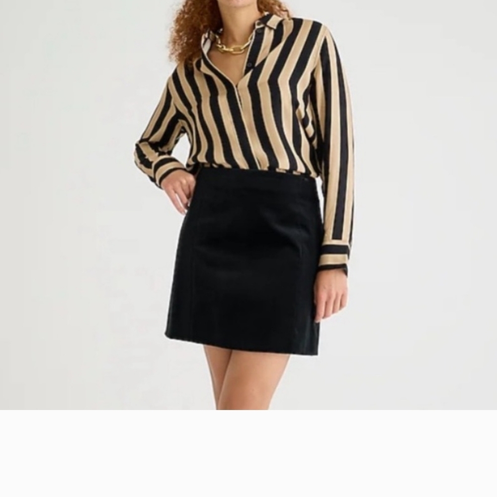 Nwt J Crew Velvet Black Mini Skirt